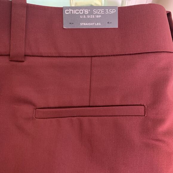 Chico's Pants NWT Size 3.5P (18 Petite) Blackcurrant Sateen Dress Cargo Pants - Picture 4 of 9